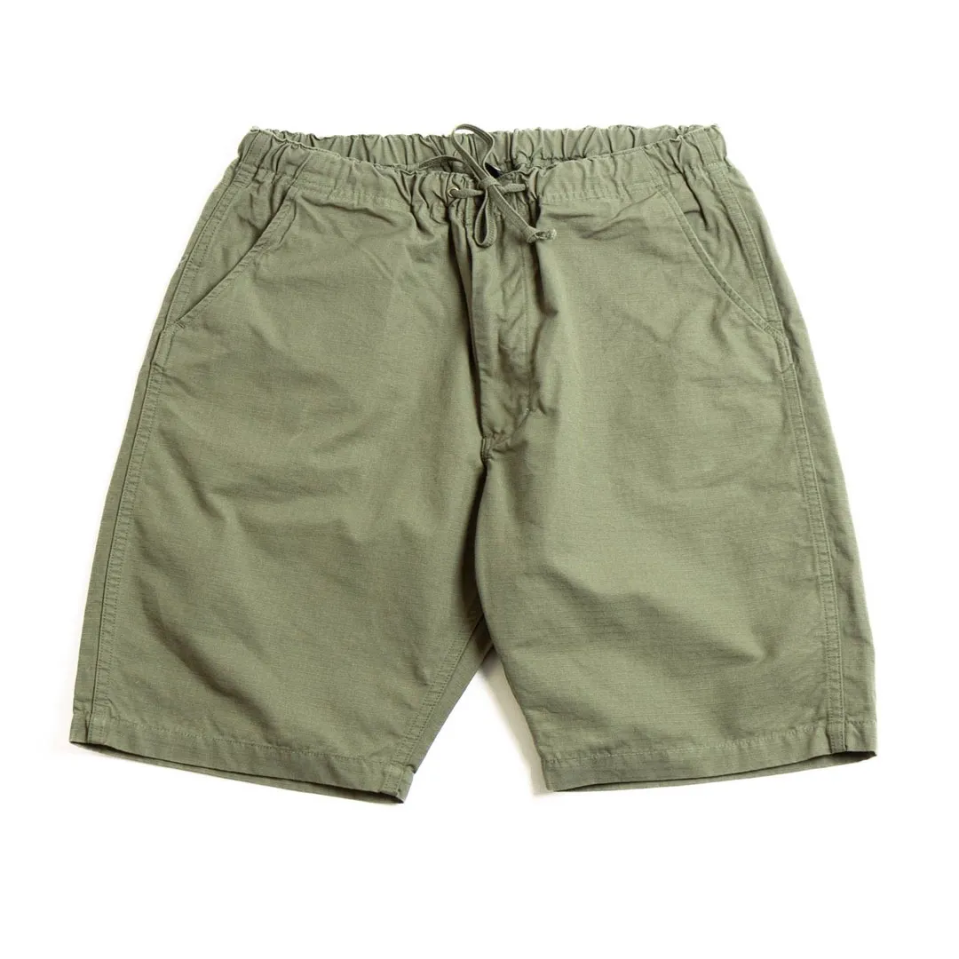 NEW-YORKER-SHORTS-RIPSTOP-COTTON-ARMY-GREEN-Front orSlow (LOT 03–7022) New Yorker Shorts Ripstop Cotton Army Green