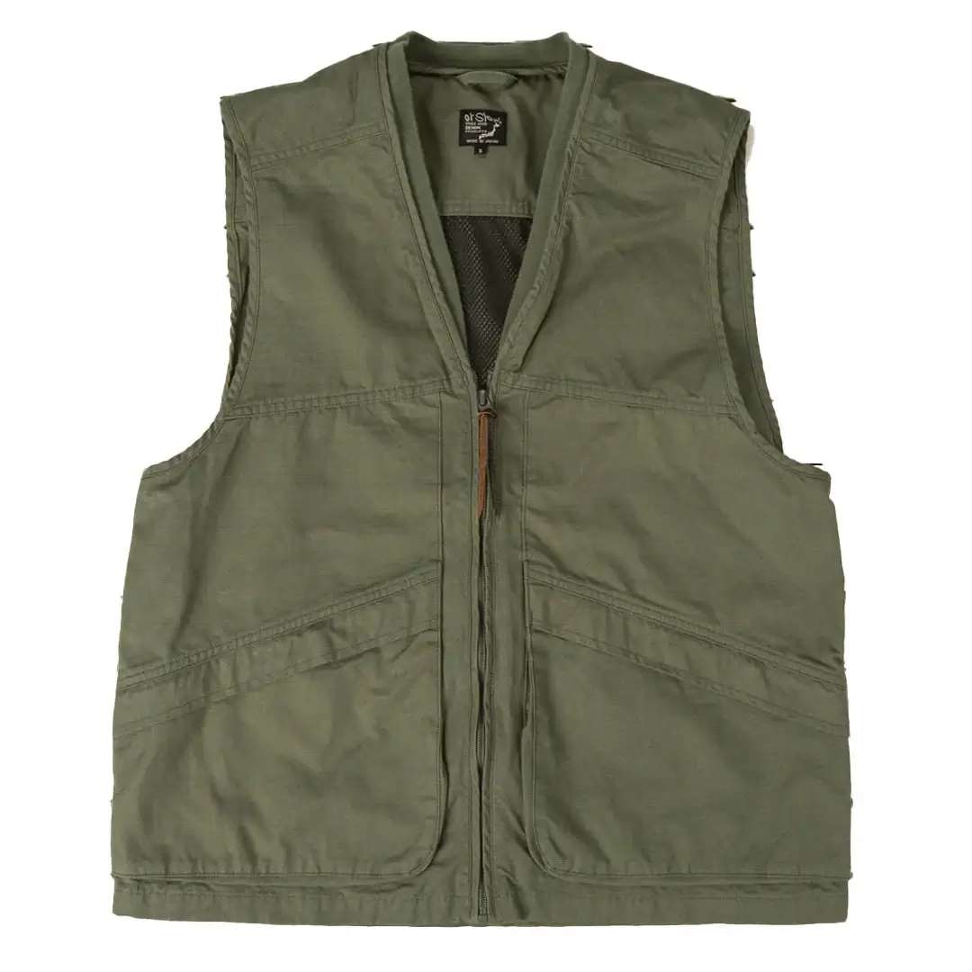 orSlow-6040-Cloth-Vest-Army-Green-Front orSlow 60/40 Cloth Vest Army Green