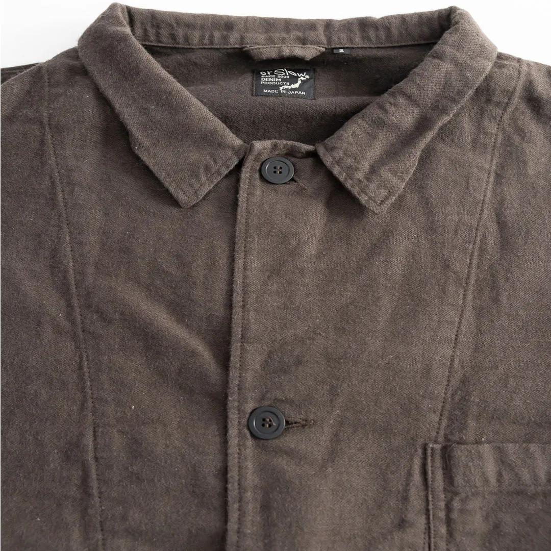 orSlow-Cotton-Linen-Moleskin-Relax-Fit-Simple-Work-Jacket-Charcoal-Zoom-View OrSlow 01-6061-60K Moleskin Simple Work Jacket – Charcoal
