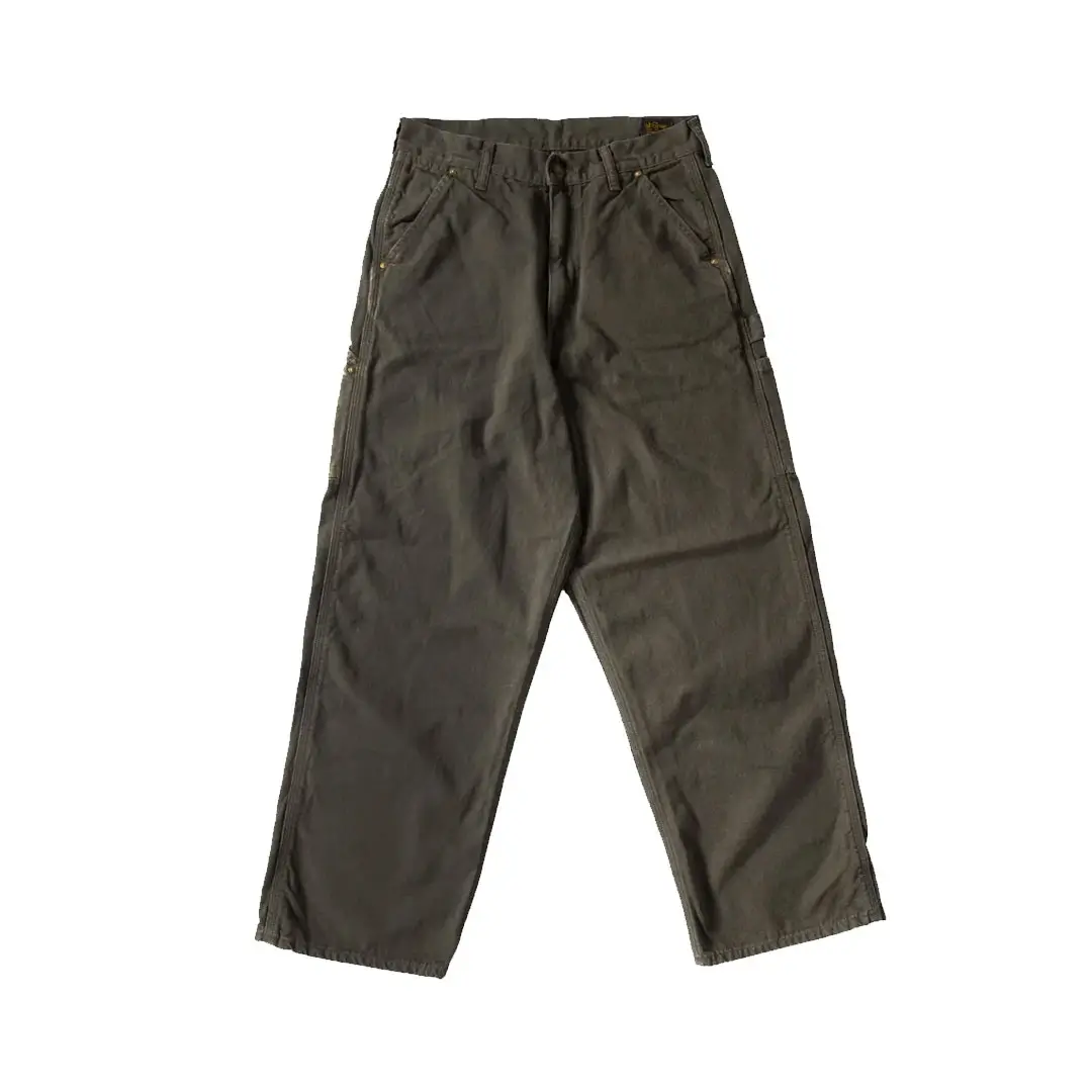 orSlow-Dads-Fit-Oxford-Painter-Pants-Army-Green-Front orSlow Dad’s Fit Oxford Painter Pants – Army Green