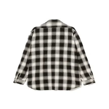orSlow Relax Fit Flannel Shirt Black White