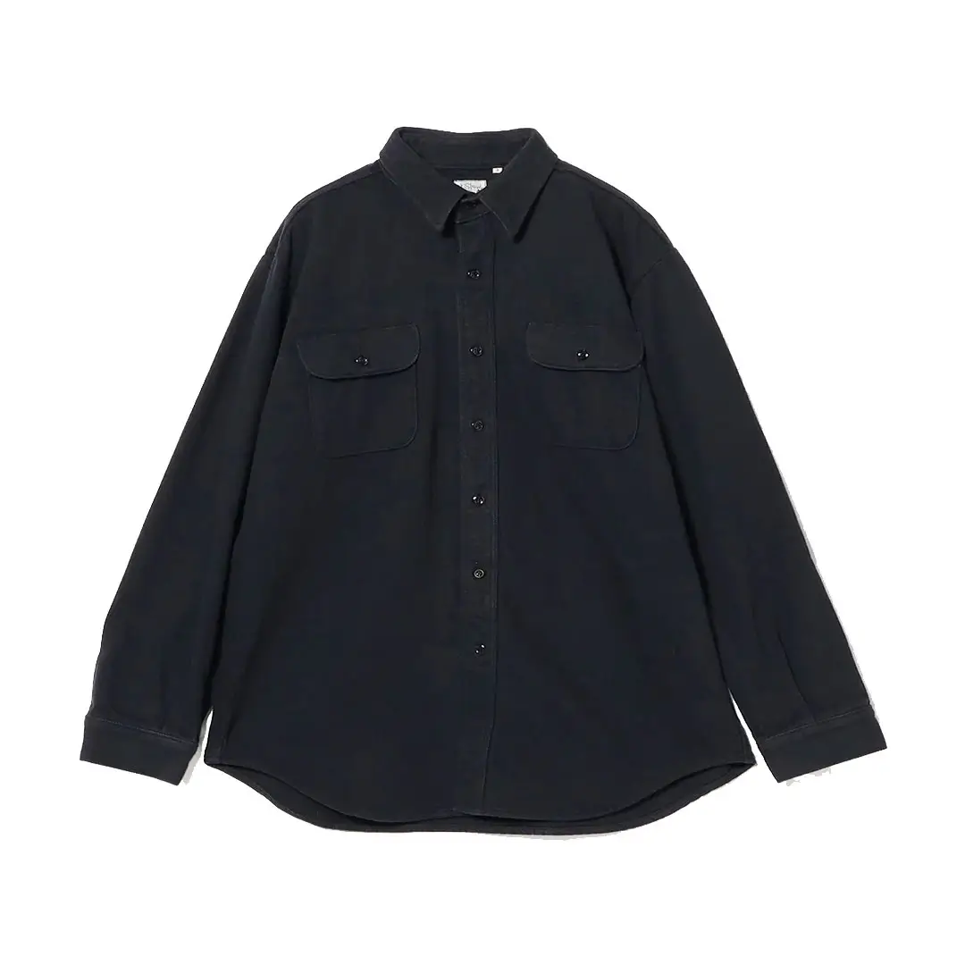 orSlow Relax Fit Flannel Shirt Black orSlow Relax Fit Flannel Shirt Black