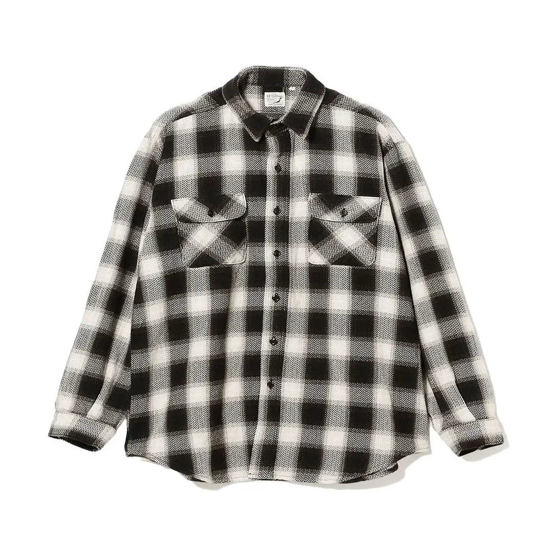 orSlow Relax Fit Flannel Shirt Black White orSlow Relax Fit Flannel Shirt Black White